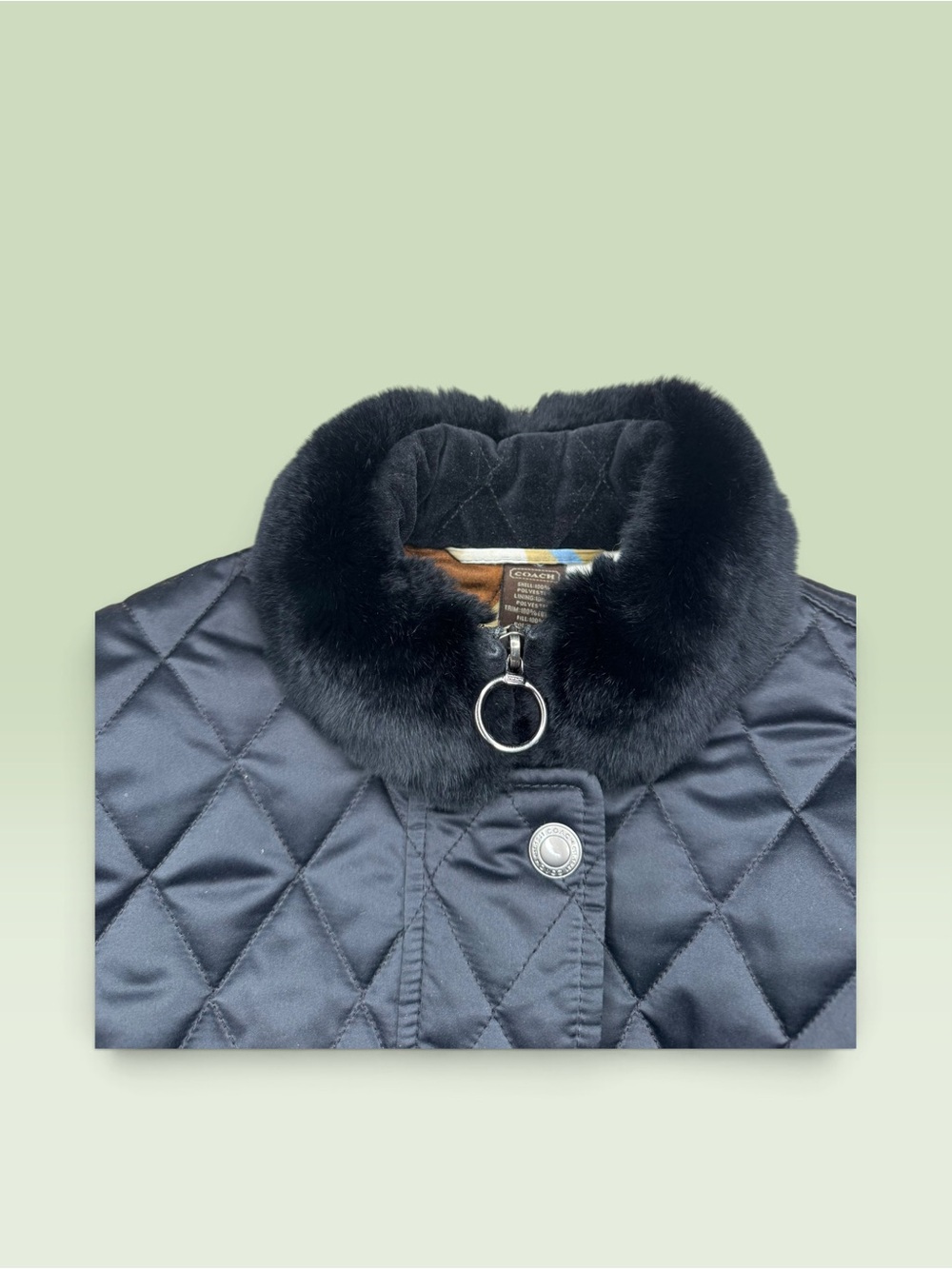 Coach Diamond Quilted Rabbit Fur - Picture 7 of 10